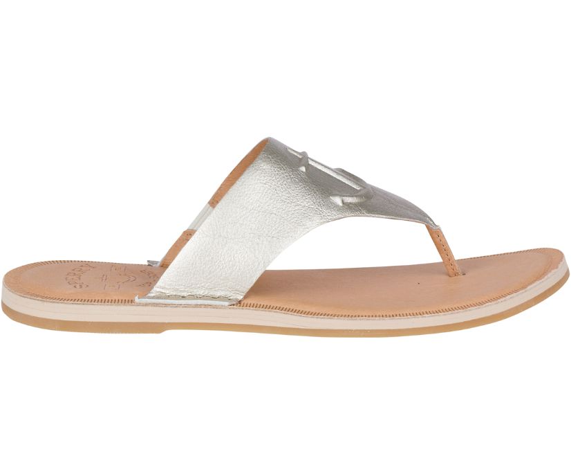 Sperry Seaport Leather Sandals - Women's Sandals - Silver [MG7206431] Sperry Ireland